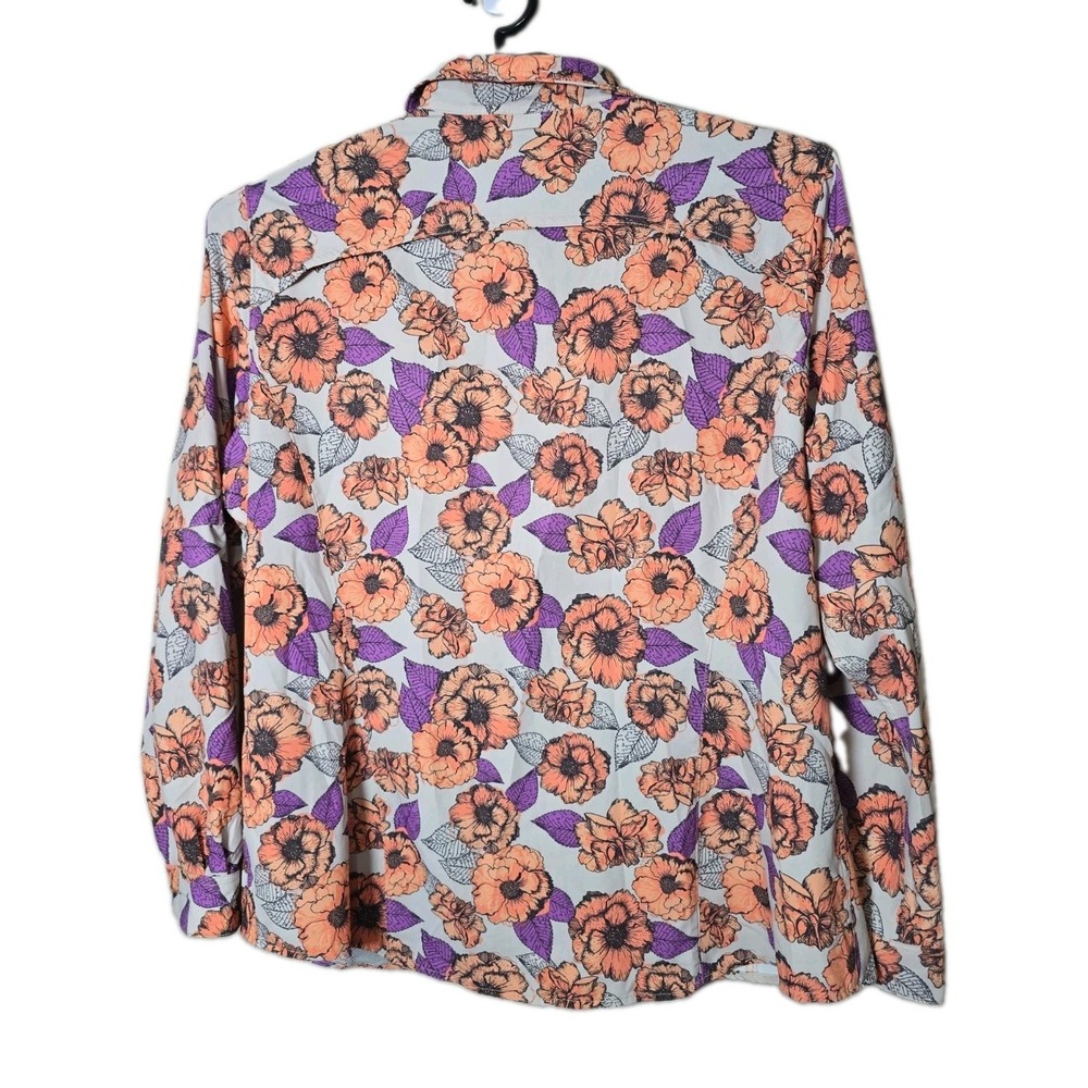 Duluth Trading Co Women's Floral Button Down Shirt Size XXL Outdoor Hiking t70 - Picture 2 of 5